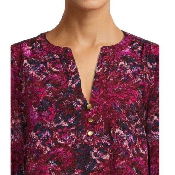 Time & Tru Womens Summer Floral Dress Tiered Balloon Long Sleeve Size XXL 20 - Picture 2 of 11